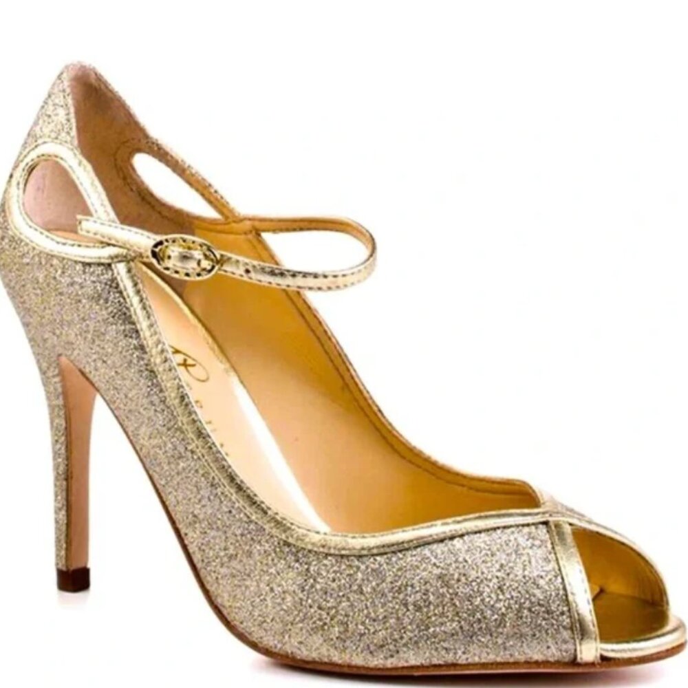 Ivanka Trump Gold Heels with Metallic Finish (Style: Natalya 2)